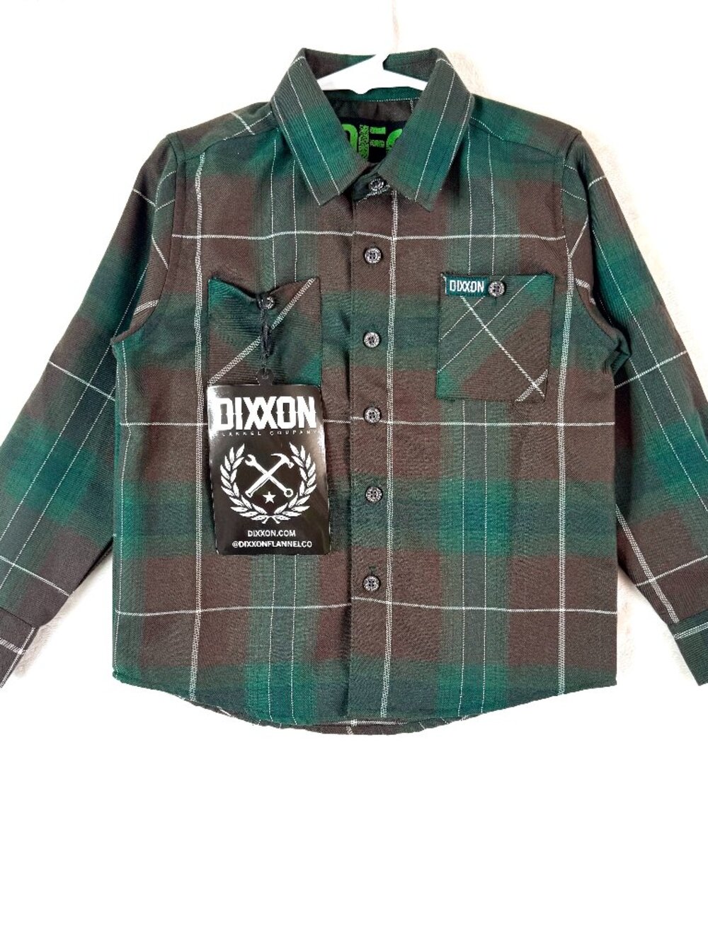 NEW DIXXON DFC Youth Division Plaid Rocker Long Sleeve Flannel Shirt Boys XS 4